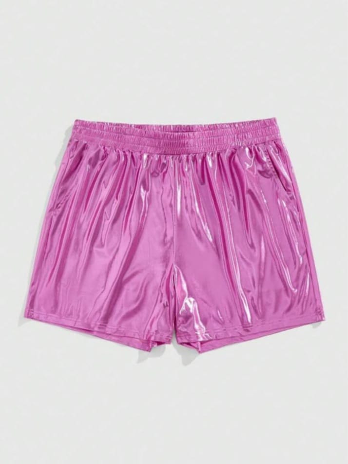 Men's Street Life Y2K Solid Color Shiny Shorts